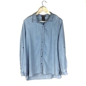 Chelsea & Theodore | tencel chambray button down L